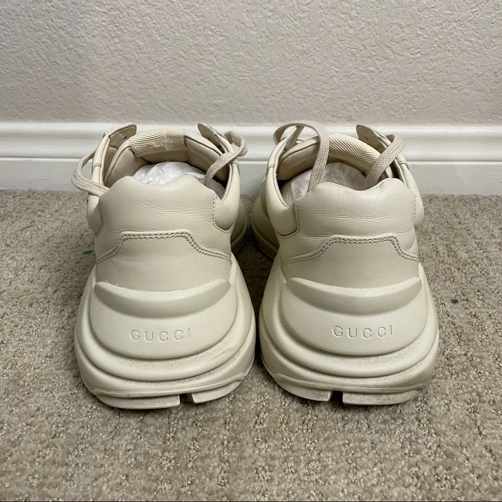 Gucci Men's Rhyton Gucci Logo Leather Sneaker Size 9.5